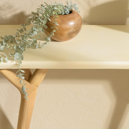 Console GREGOIRE 140x43cm chêne naturel béton beige