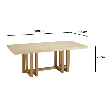 Table à manger GREGOIRE - Chêne et béton 200x100cm