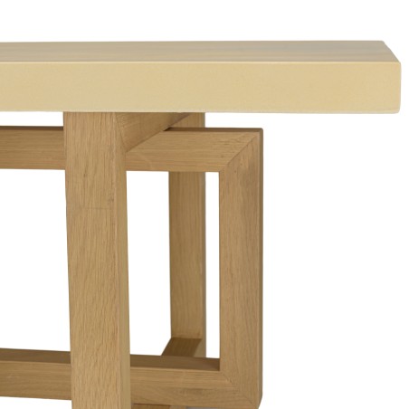 GREGOIRE Rectangular Coffee Table 128x64cm - Concrete Top & Oak Legs