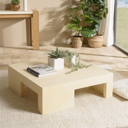 Table basse GREGOIRE en béton beige 95x95cm
