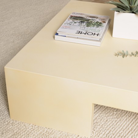 GREGOIRE Square Coffee Table 95x95cm - Beige Concrete