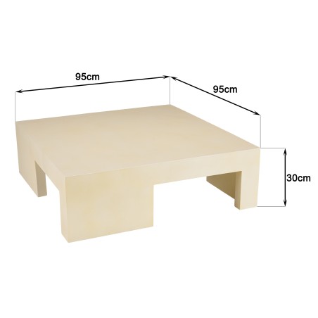 Table basse GREGOIRE en béton beige 95x95cm