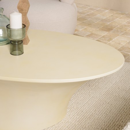GREGOIRE - Organic-Shaped Beige Concrete Coffee Table