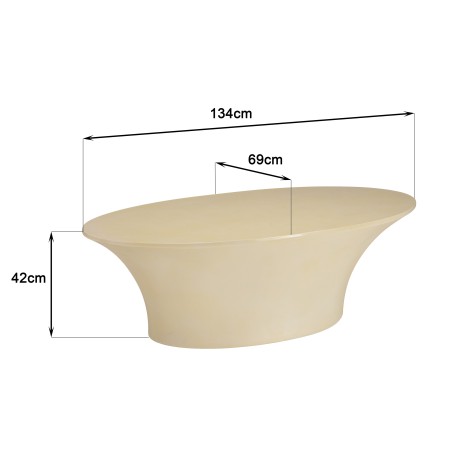 Table basse GREGOIRE en béton beige