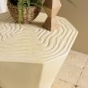 Tabouret GREGOIRE en béton beige - Effet souche d’arbre