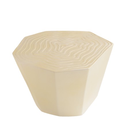 Tabouret GREGOIRE en béton beige - Effet souche d’arbre