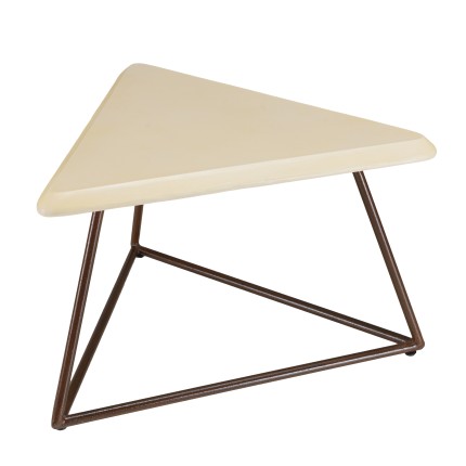 GREGOIRE Side Table 60x60cm - Rust Steel Legs Concrete Top