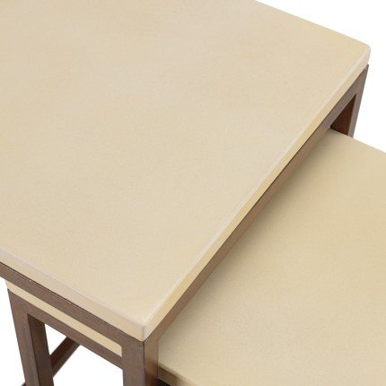 GREGOIRE - Set of 3 Square Nesting Tables with Steel Legs and Concrete Tops