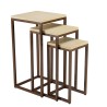 GREGOIRE - Set of 3 Square Nesting Tables with Steel Legs and Concrete Tops