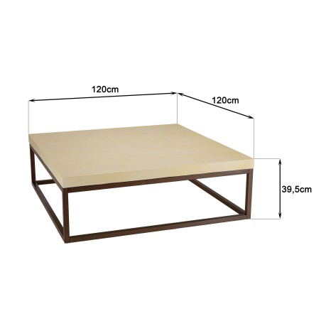 GREGOIRE Coffee Table 120x120cm - Concrete Top & Steel Legs