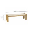 Banc GREGOIRE en chêne naturel 162x40cm