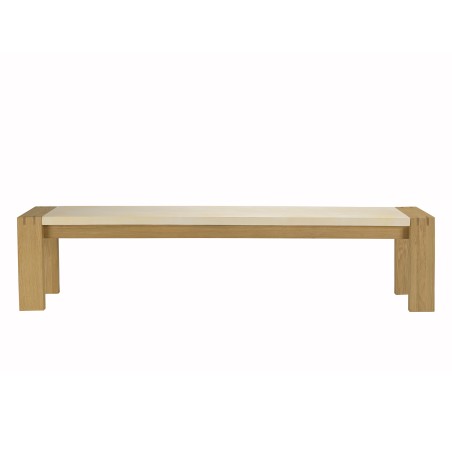 GREGOIRE Natural Oak Bench 202x40cm - Beige Concrete Seat