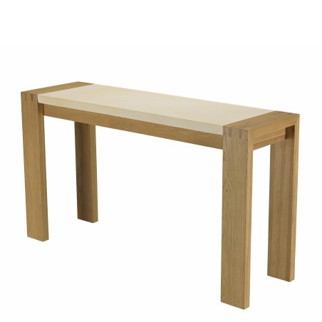 GREGOIRE Natural Oak Console Table 135x40cm - Beige Concrete Top