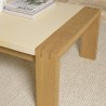 GREGOIRE Rectangular Oak Coffee Table 122x70cm - Beige Concrete Top