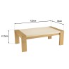GREGOIRE Rectangular Oak Coffee Table 122x70cm - Beige Concrete Top