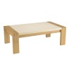 GREGOIRE Rectangular Oak Coffee Table 122x70cm - Beige Concrete Top