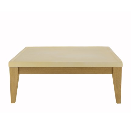 GREGOIRE Square Oak Coffee Table 80x80cm - Beige Concrete Top
