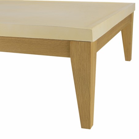 GREGOIRE Square Oak Coffee Table 80x80cm - Beige Concrete Top