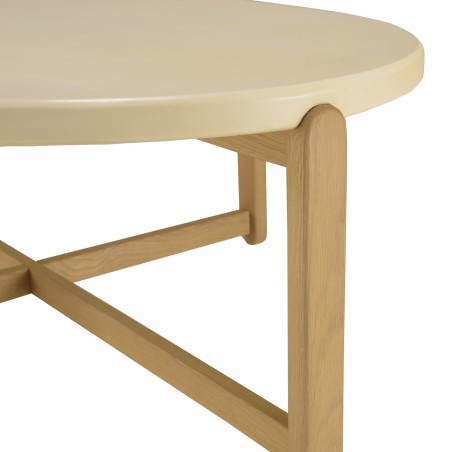 GREGOIRE Oval Coffee Table 121x81cm - Oak Legs & Concrete Top