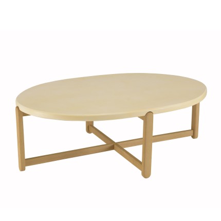 Table basse ovale GREGOIRE 121x81cm chêne béton