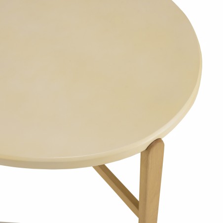 GREGOIRE Oval Coffee Table 121x81cm - Oak Legs & Concrete Top