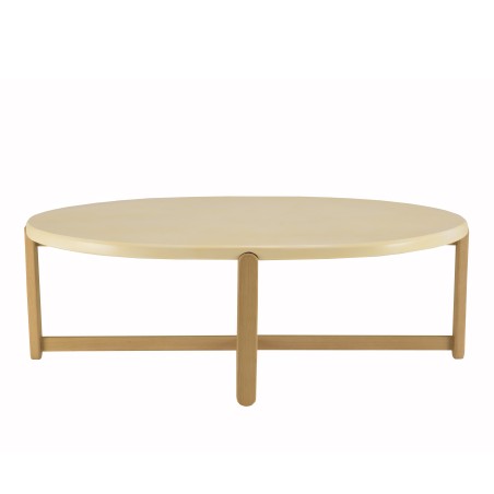 Table basse ovale GREGOIRE 121x81cm chêne béton