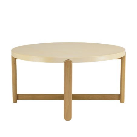Table basse ronde GREGOIRE 81x81cm chêne et béton