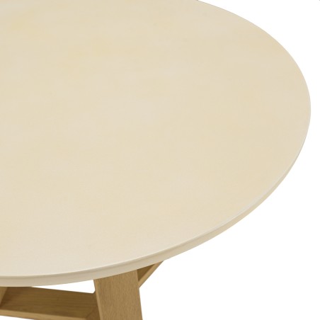 Table à manger ronde GREGOIRE 90x90cm chêne et béton