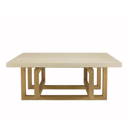 GREGOIRE Square Coffee Table 110x110cm - Oak Legs & Concrete Top
