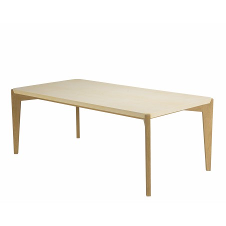 Table à manger GREGOIRE - Béton beige et bois