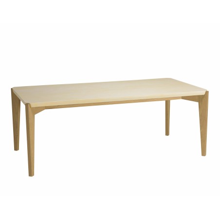 Table à manger GREGOIRE - Béton beige et bois
