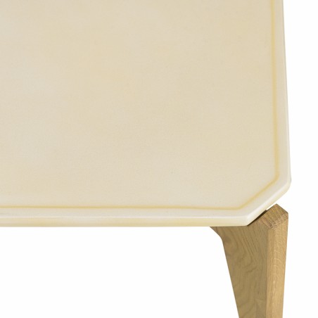 GREGOIRE - Rectangular Coffee Table with Bevelled Corners 130x70cm Concrete Top