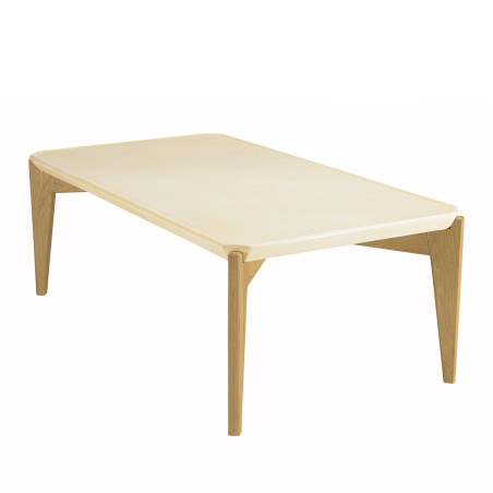 GREGOIRE - Rectangular Coffee Table with Bevelled Corners 130x70cm Concrete Top