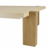 Table basse carrée GREGOIRE 114x114cm - Béton beige et bois de chêne
