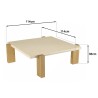 Table basse carrée GREGOIRE 114x114cm - Béton beige et bois de chêne