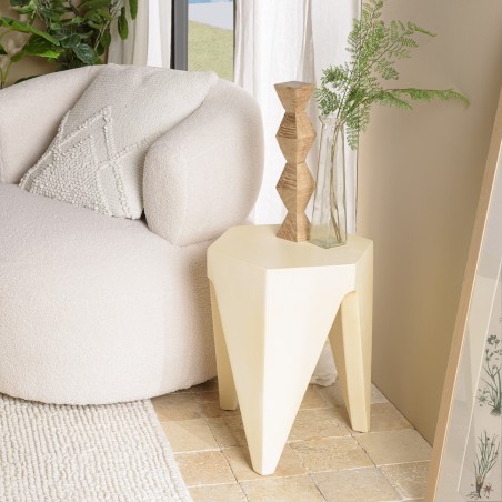 Tabouret GREGOIRE en béton beige - Conseils d'entretien inclus