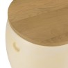Tabouret GREGOIRE en béton beige et chêne naturel