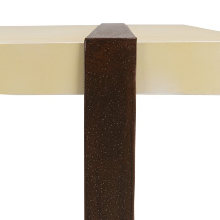 Table basse GREGOIRE rect. 135x76cm acier rouille plateau béton