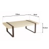 GREGOIRE Rectangular Coffee Table 135x76cm - Rust-Coloured Steel Legs