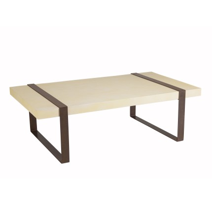 GREGOIRE Rectangular Coffee Table 135x76cm - Rust-Coloured Steel Legs