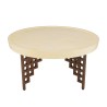 GREGOIRE Coffee Table 82x82cm - Rust-Coloured Steel Legs & Concrete Top