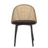 Lot de 2 chaises LEA - Assise tissu noir - Dossier arrondi