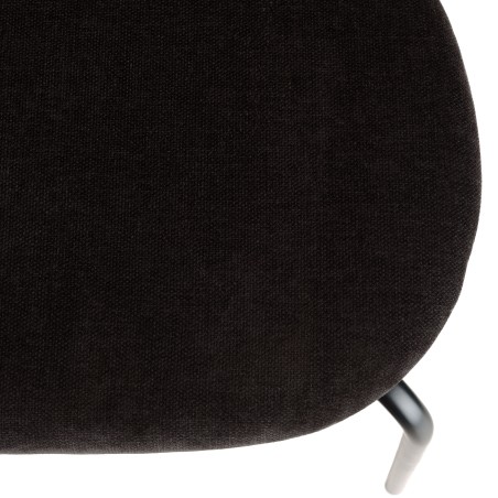 Lot 2 chaises LEA assise tissu noir et dossier cannage