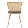 Lot 2 chaises LEA assise tissu taupe large dossier effet cannage