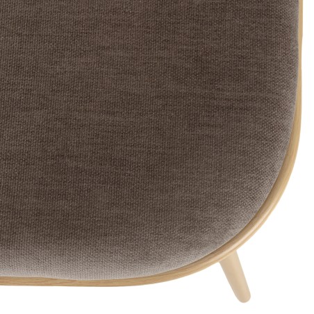 Lot 2 chaises LEA assise tissu taupe large dossier effet cannage
