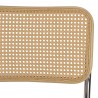 Lot de 2 chaises LEA - Assise tissu taupe et dossier cannage