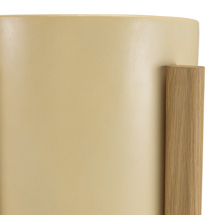 GREGOIRE Beige Concrete Flower Pot on Oak Legs H55cm