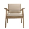 WALLY Armchair in Mindi Wood with Beige Textured Fabric Seat