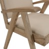 Fauteuil WALLY en Mindi - Assise en tissu beige