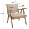 Fauteuil DAK en Mindi - Assise en tissu beige